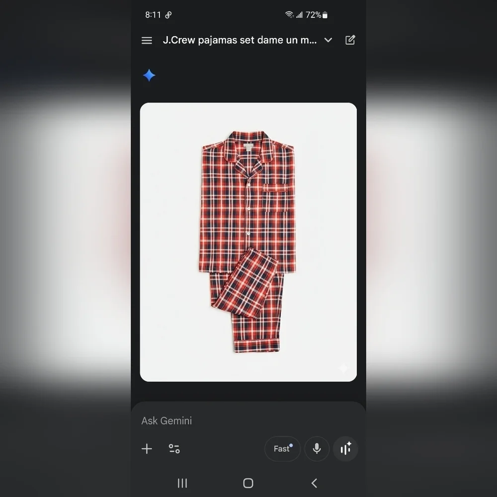 J.Crew Size XL Plaid Red and Blue Pajama Set